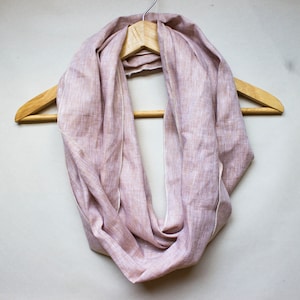 Organic Linen Infinity Scarf 8 Colors to Choose From All Season Cowl Circle Scarf Lightweight Great Gift Handmade in USA image 3