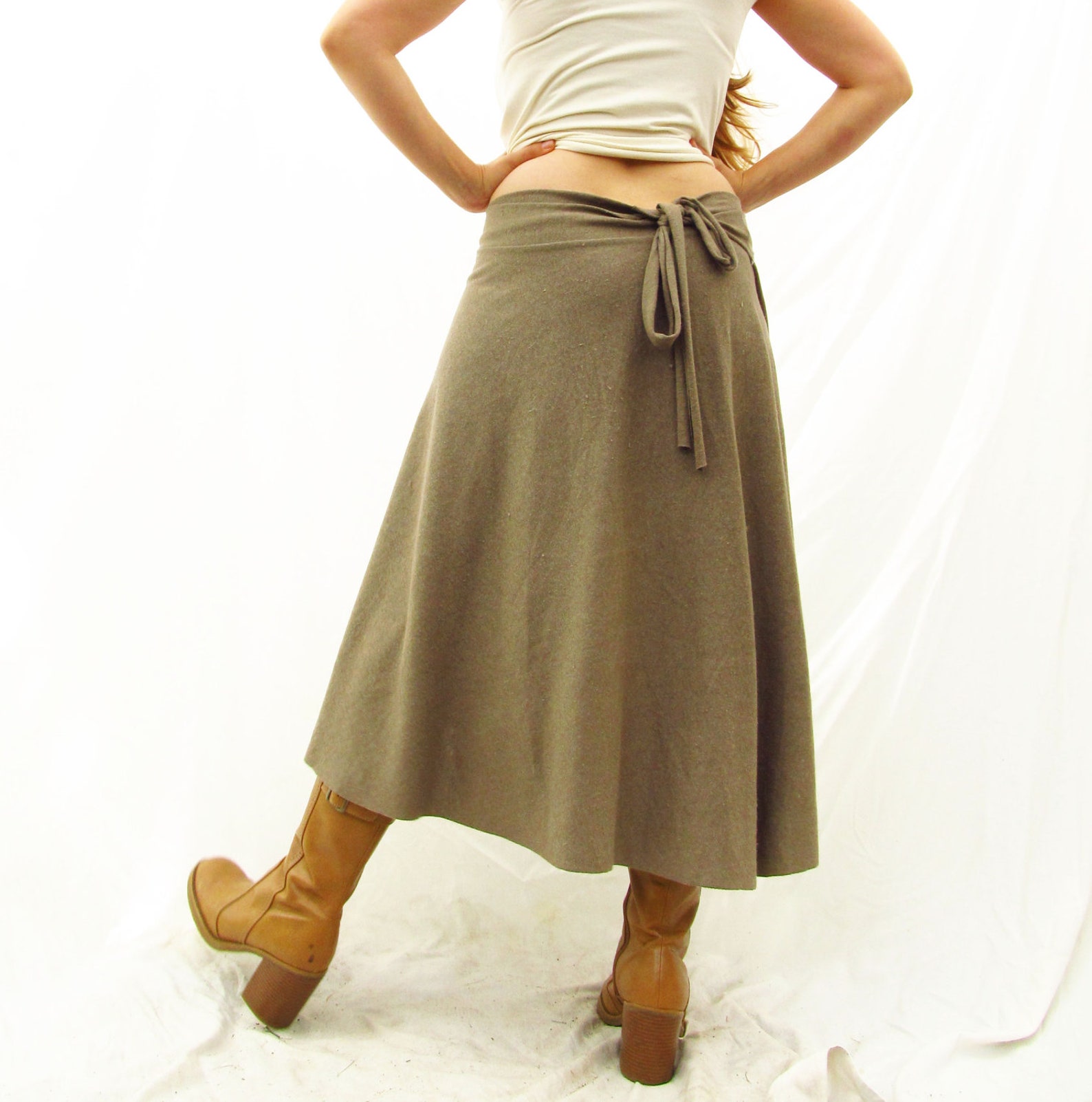 Below Knee Wrap Skirt Hemp and Organic Cotton Jersey Knit Etsy