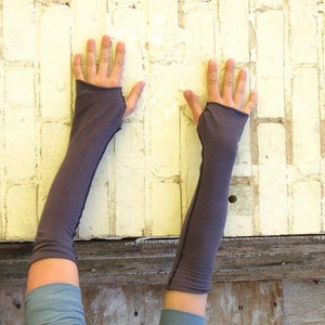 My Second Skin Organic Extra Long Arm Warmers Soy or Bamboo Organic Cotton Made to Order Choose Your Color Eco Chic Boho image 3