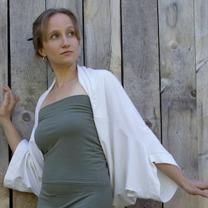 Popover Bolero Shrug - Organic Clothing Made to Order - Many Colors to Choose From - Eco Fashion - Bamboo and Organic Cotton - Capelet