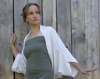Popover Bolero Shrug - Organic Clothing Made to Order - Many Colors to Choose From - Eco Fashion - Bamboo and Organic Cotton - Capelet
