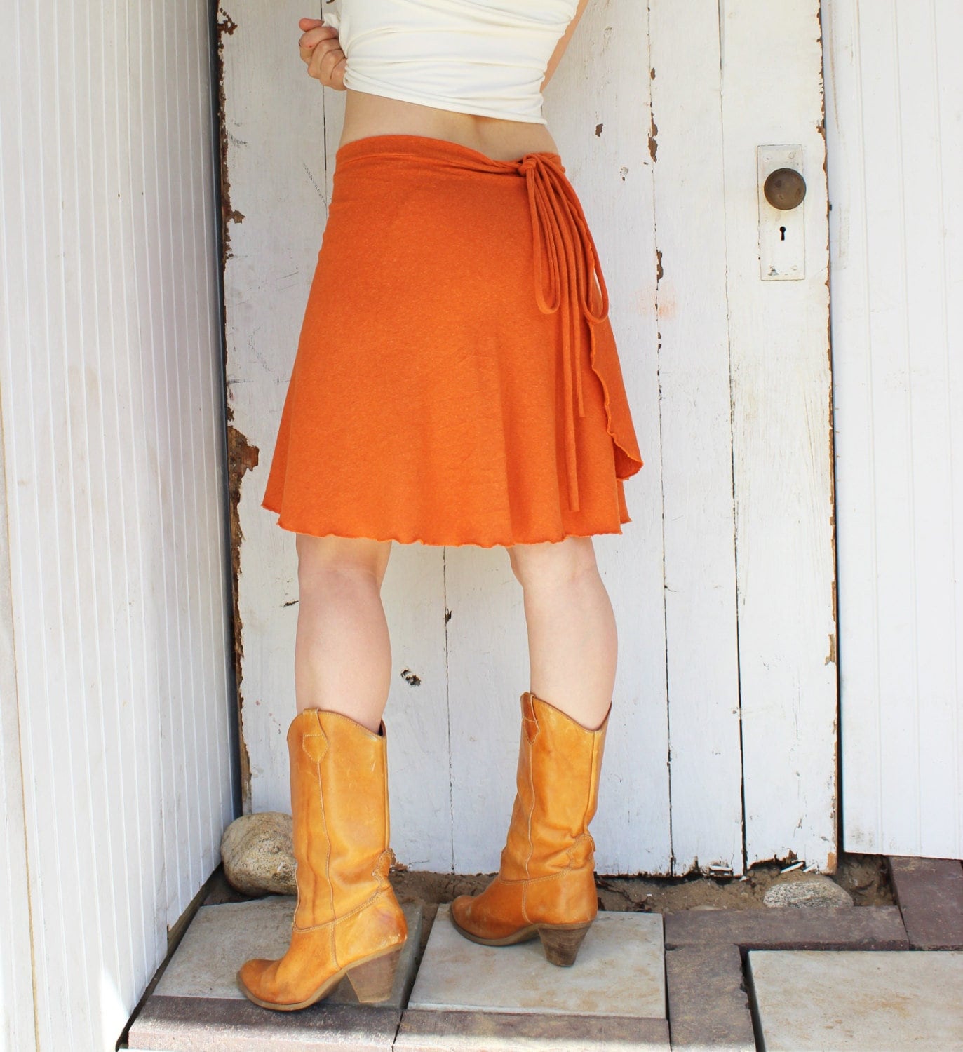 Hemp and Organic Cotton Short Wrap Skirt - Many Colors to Choose From - Made to Order
