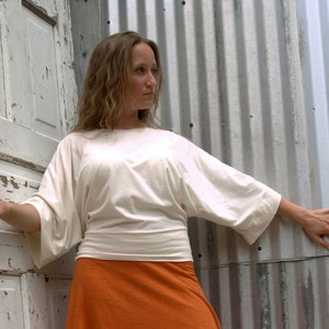 Marisha Kimono T-Shirt - Organic Fabric - 16 Colors to Choose From - Made to Order - Organic Cotton Blend Light Jersey Knit - Dolman Sleeves
