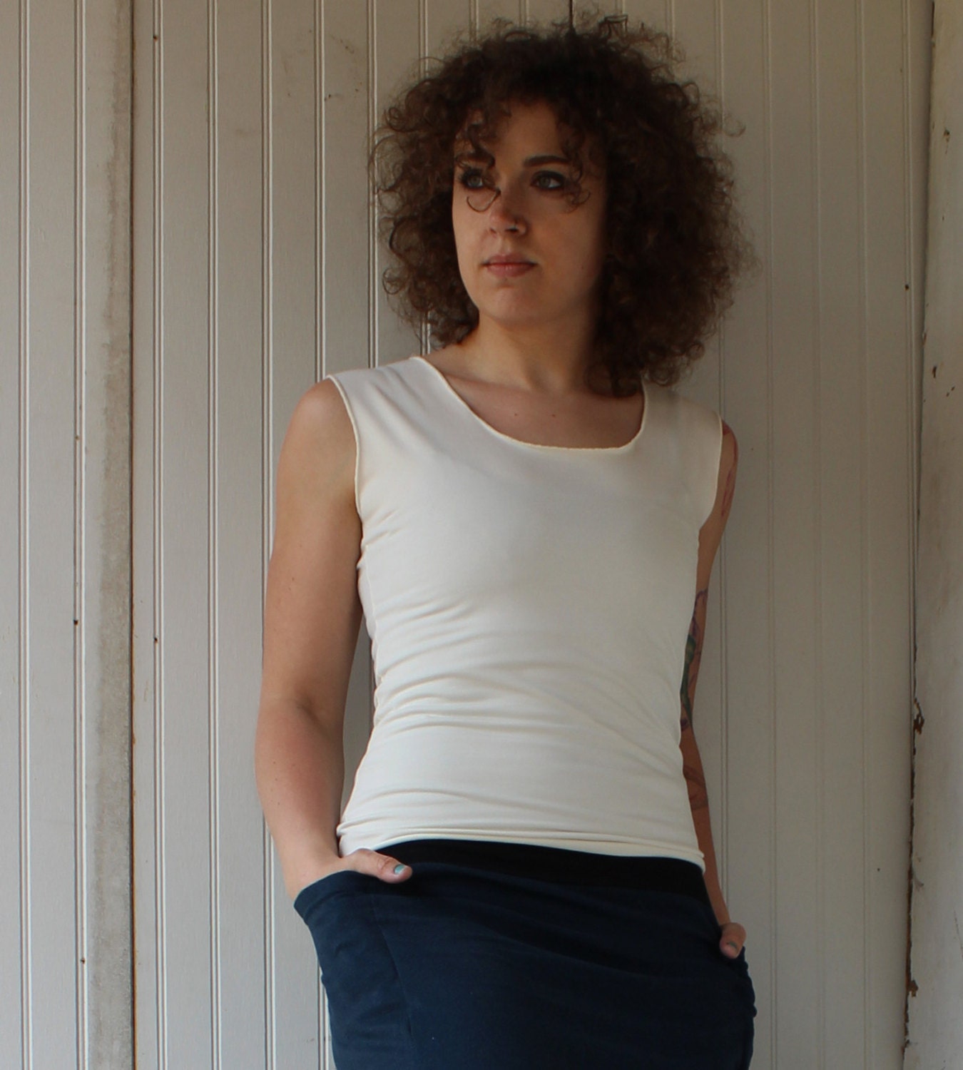 Organic cotton wrap top（white） Organic Wrap Top - Etsy