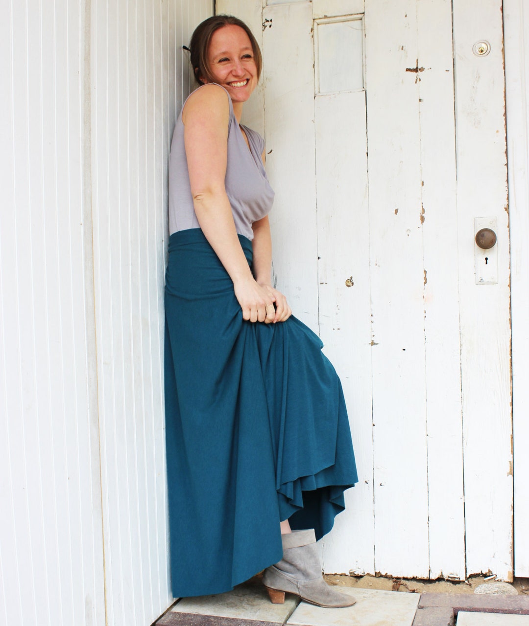 Full Length Wrap Skirt soy or Bamboo Organic Cotton Many Colors