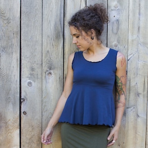 Blossom Tank Top  - Organic Fabric - Many Colors Available - Organic Cotton Blend - Made to Order - Eco Fashion - Handmade in USA