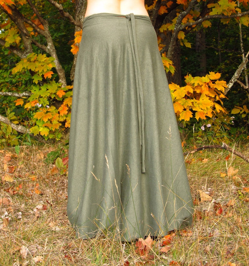Several Colors Available Hemp Organic Cotton Full Length Wrap Skirt Made to Order