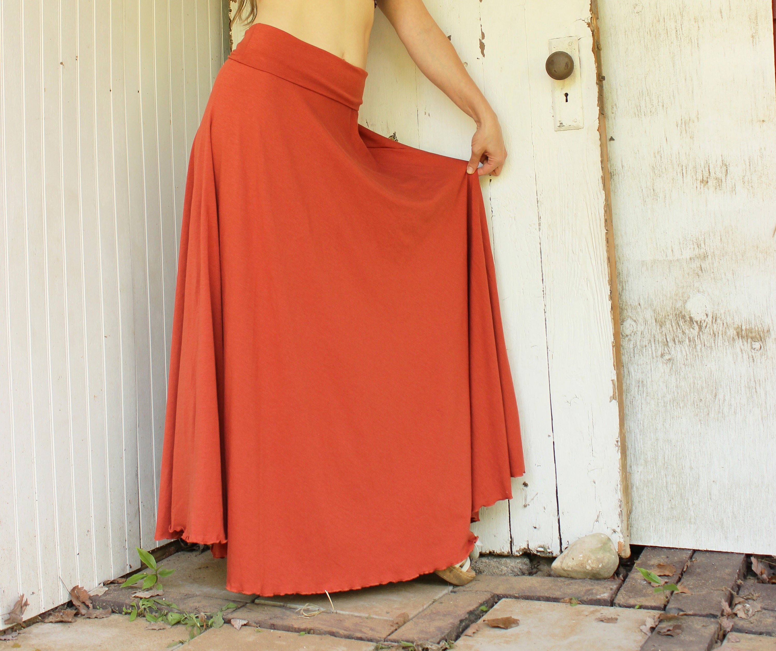 Many Colors to Choose From Organic Fabric Made to Order Eco Fashion Half Moon Mid Length Skirt Dress Poncho