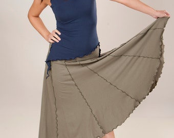 Pixie Circle Skirt - Custom Made Organic Clothing - Choose Your Color - Custom Made to Order - Maternity, Petite, Plus Size, Travel