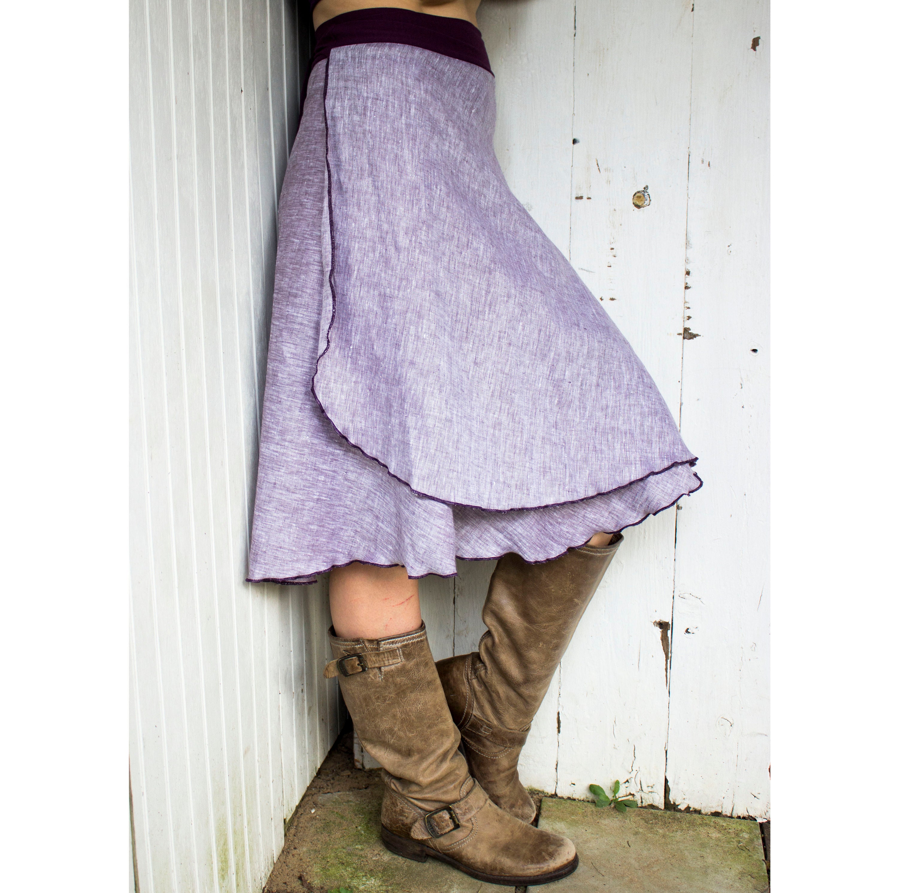 Organic Linen Midi Wrap Skirt 100% Certified Organic Linen | Etsy