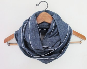 Hemp Organic Cotton Infinity Scarf - Lightweight - Great Gift