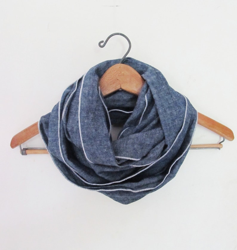 Hemp Organic Cotton Infinity Scarf Lightweight Great Gift image 1