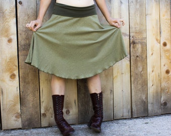 Hemp Half Moon Mid Length Skirt / Dress / Poncho - Organic Fabric - Made to Order - Many Colors to Choose From - Eco Fashion