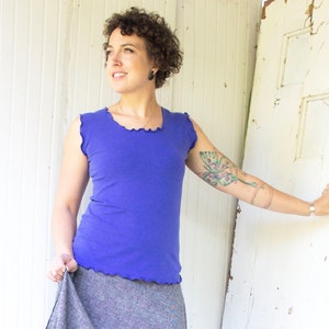 Hemp Basic Tank Top - Hemp/Organic Cotton Stretch Jersey - Made to Order - Choose Your Color + Size - Yoga, Casual, Comfortable, Base Layer