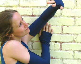 Calentadores de brazos My Second Skin (soja o algodón orgánico de bambú) - Tejido de punto jersey de mezcla de algodón orgánico y bambú - Mangas elásticas de fibra natural