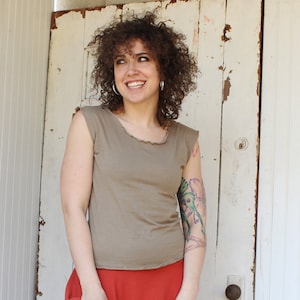 Simple Organic Tank Top - Many Colors Available - Organic Cotton Bamboo Blend - Lightweight Jersey Knit - Casual Comfortable Yoga Sleeveless
