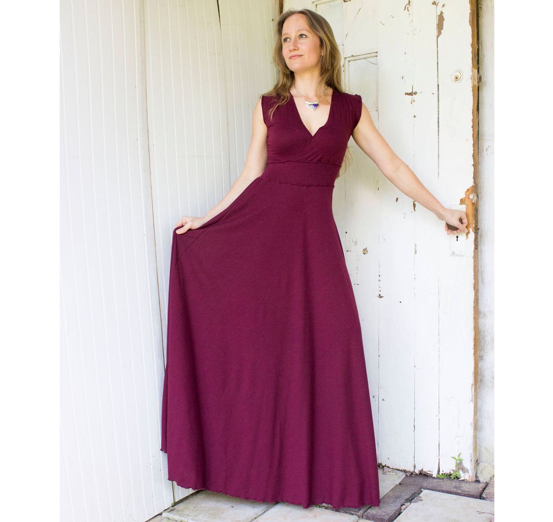 Juliet Dress Organic Sleeveless V-neck Maxi Dress soy or Bamboo Organic  Cotton Jersey Many Colors Available Organic Women's Clothing 