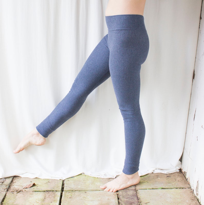 Organic Cotton & Tencel Fleece Leggings Made to Order Eco Friendly Ethical Fashion Warm Winter Leggings Natural Fiber Fleece image 5