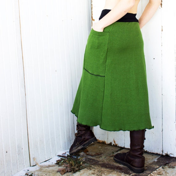 Below Knee Passport Pocket Skirt Hemp and Organic Cotton | Etsy