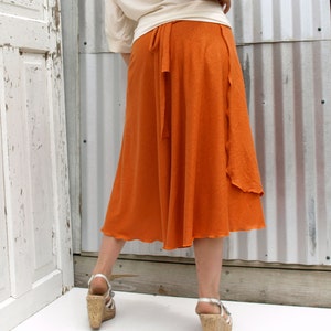 Hemp Mid Calf Jersey Wrap Skirt Made to Order Several Colors to Choose From image 3