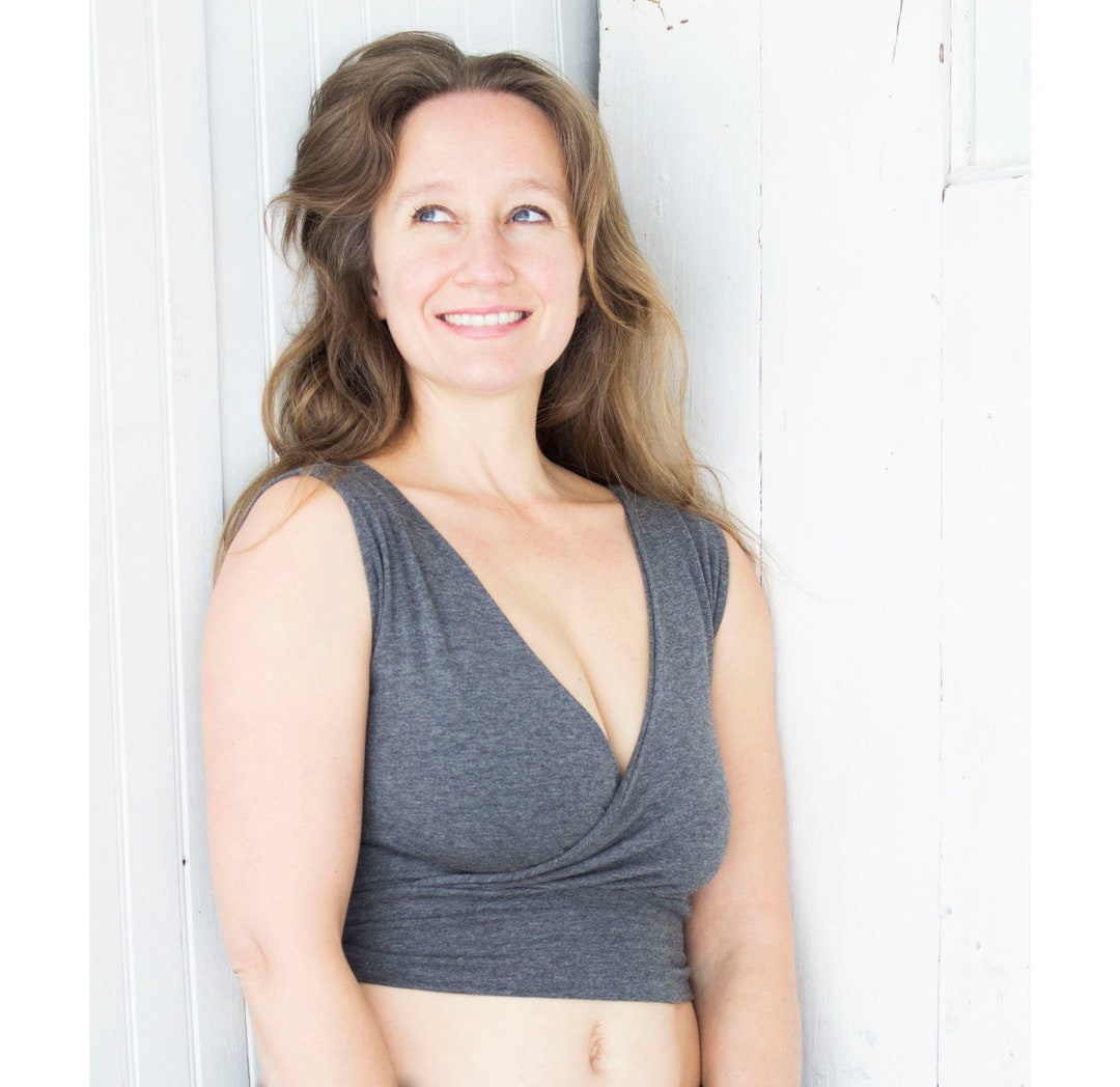Organic Cotton Essential Bralette / Crop Top - Double Lined Organic Cotton Essential Bralette / Crop Top - Double Lined