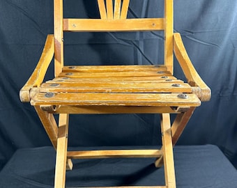 Mid Century Child’s Wooden Folding Chair