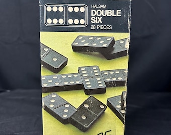 Vtg. Double6 Wooden Domino Set 1970