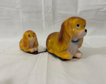 ヴィンテージ かごの中の子犬 ゼンマイ仕掛けのおもちゃ 日本製 - Etsy