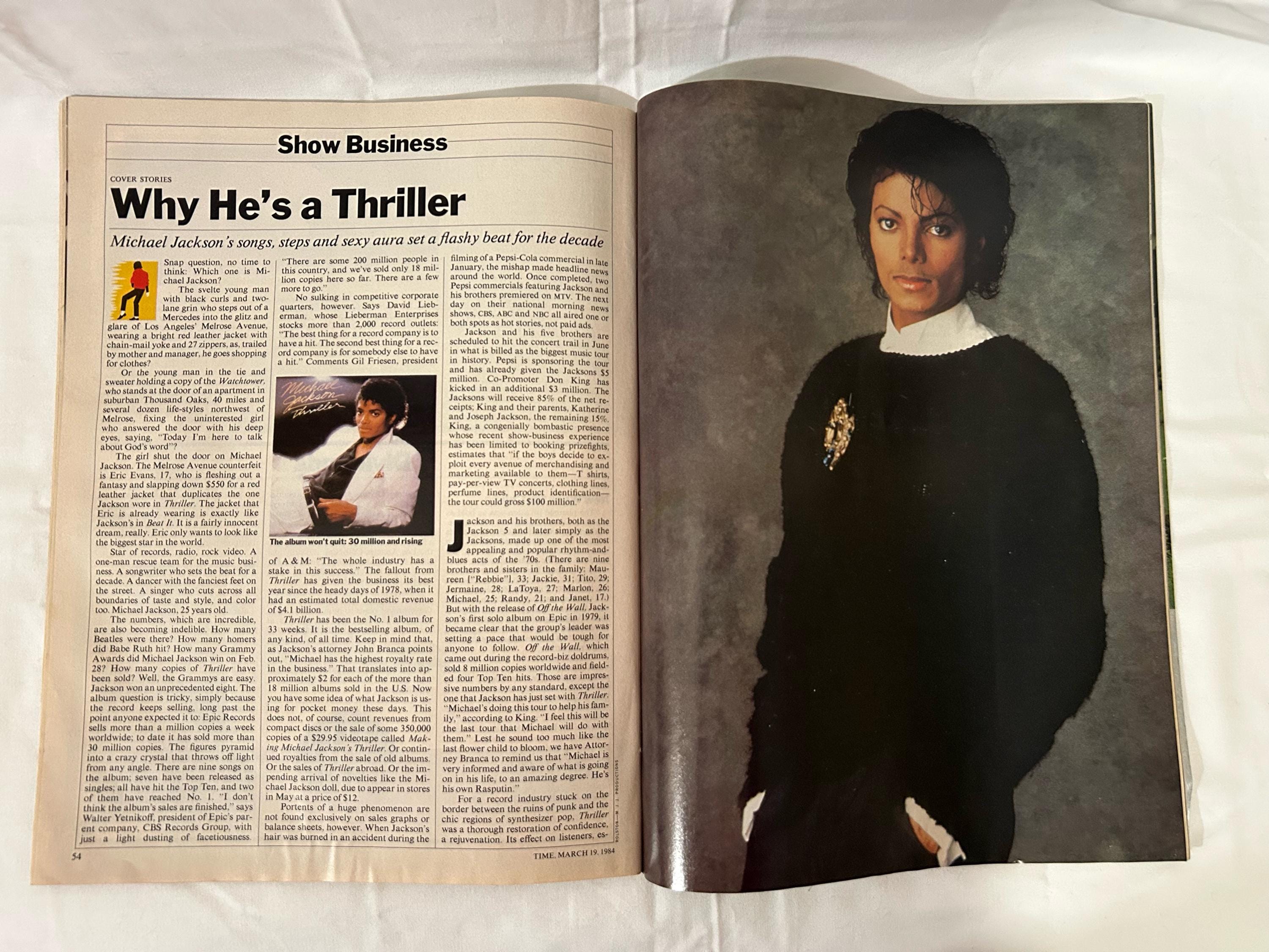 1984 Michael Jackson Time Magazine - Etsy