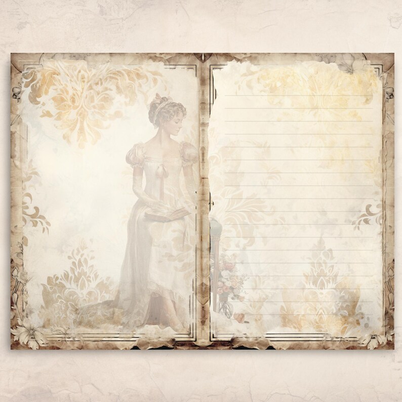 Shabby Chic Victorian Women Junk Journal Pages, Vintage Ladies Ephemera ...
