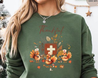 Nurse Thanksgiving PNG Design Sublimation Graphic Digital Download Nurse Turkey Shirt