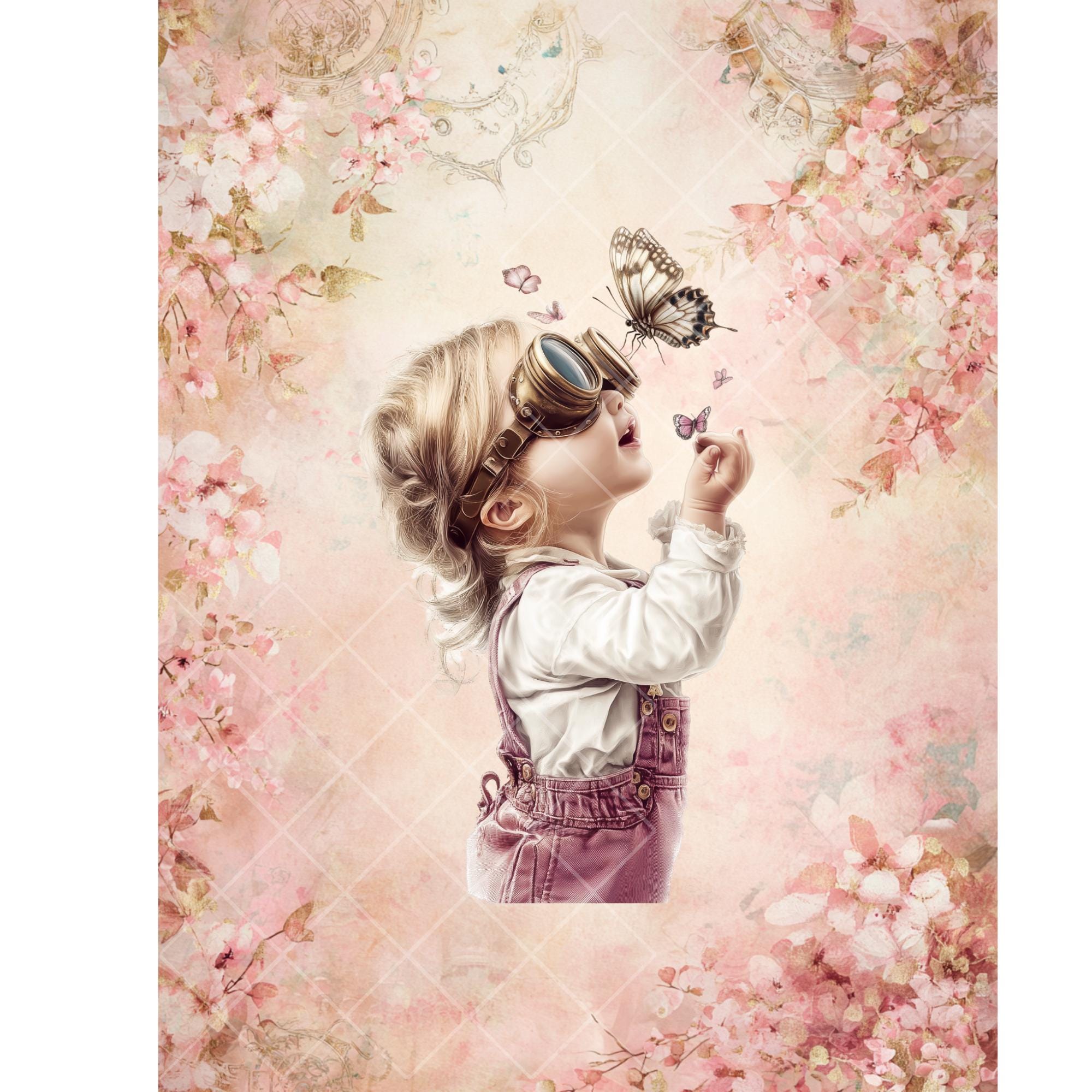 Steampunk Spring Girls Clipart Bundle, Kids PNG, Vintage Steampunk ...