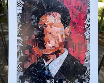 Twin Peaks Art Print: Agent Dale Cooper Collage in Red Room (11x14)