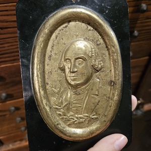 George Washington metal plaque, antique