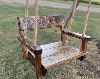 Outdoor Relaxing Fun Wood Chair Swing