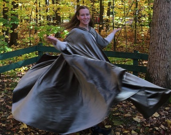 FULL CIRCLE Olive green velvet cloak - Custom Length