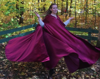 FULL CIRCLE Wine velvet cloak - Custom Length