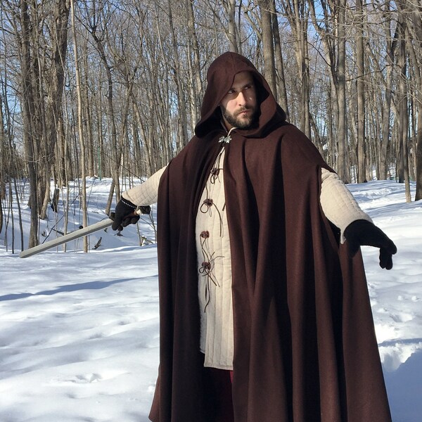 A Cloak- Black Wool Blend