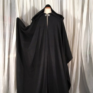 Black WOOL cloak Accessible hands custom length image 2