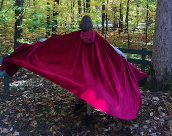 FULL CIRCLE Red velvet cloak - Your Length