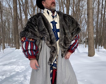 Barbarian shaman wool coat - gray