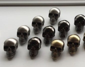 WHOLESALE Skull buttons - Silver - Pale brass - Black gunmetal - wholesale price