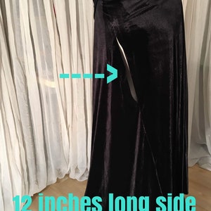 FULL CIRCLE Black velvet cloak Your Length image 6
