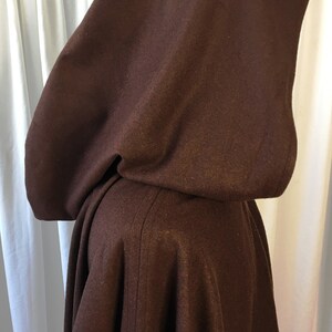 Brown WOOL cloak FULL circle custom length image 7