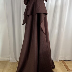 Dark Brown Thick WOOL Cloak With Cape-scarf - Custom Length - Etsy