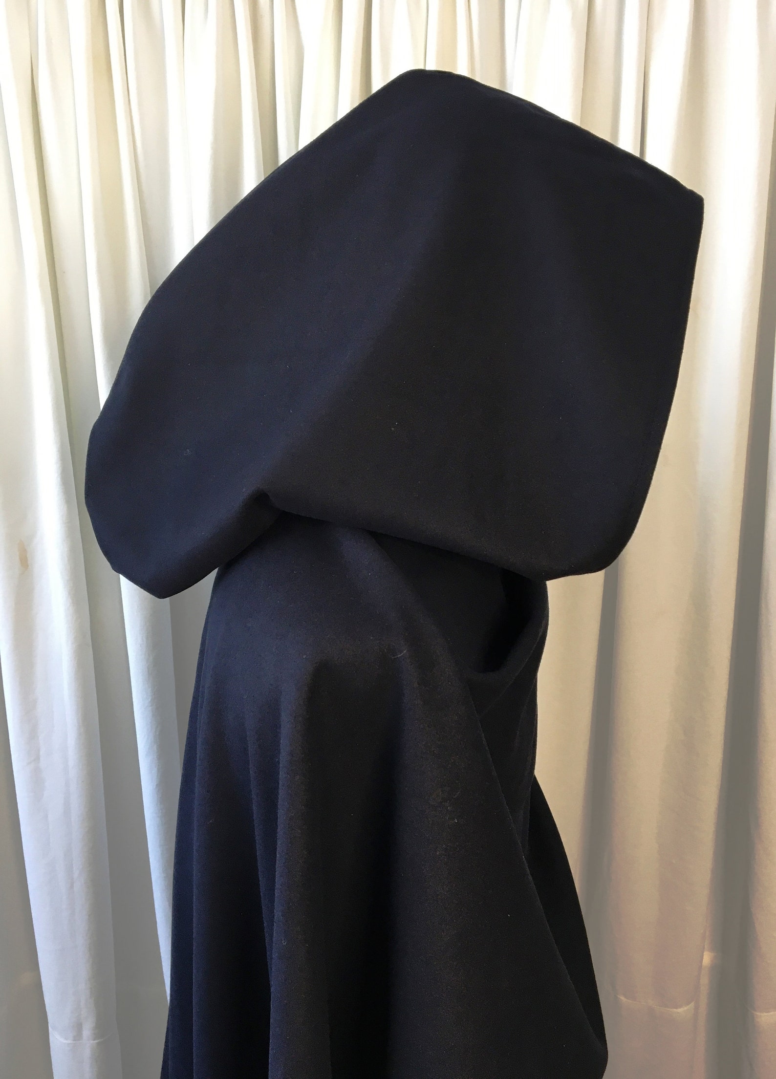 Cloack Rag Navy Blue WOOL Cloak - Accessible Hands - Custom Length - Etsy