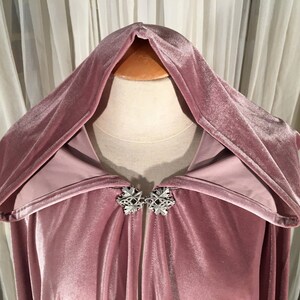 FULL CIRCLE Dusty pink velvet cloak Custom Length image 5