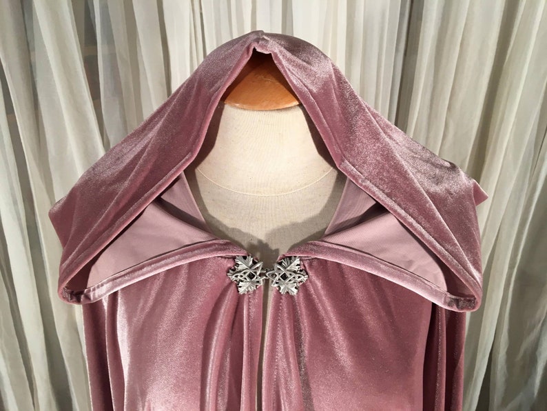 FULL CIRCLE Dusty pink velvet cloak Custom Length image 5