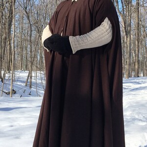 Brown WOOL cloak FULL circle custom length image 6