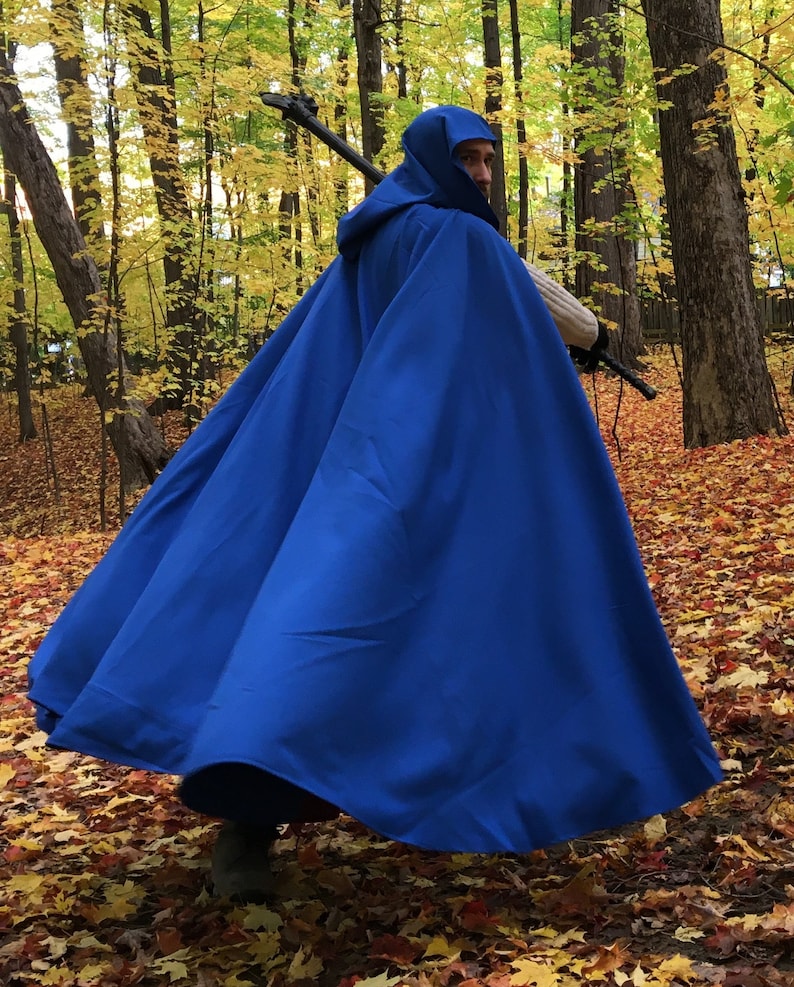 Royal blue cloak FULL CIRCLE custom length image 1